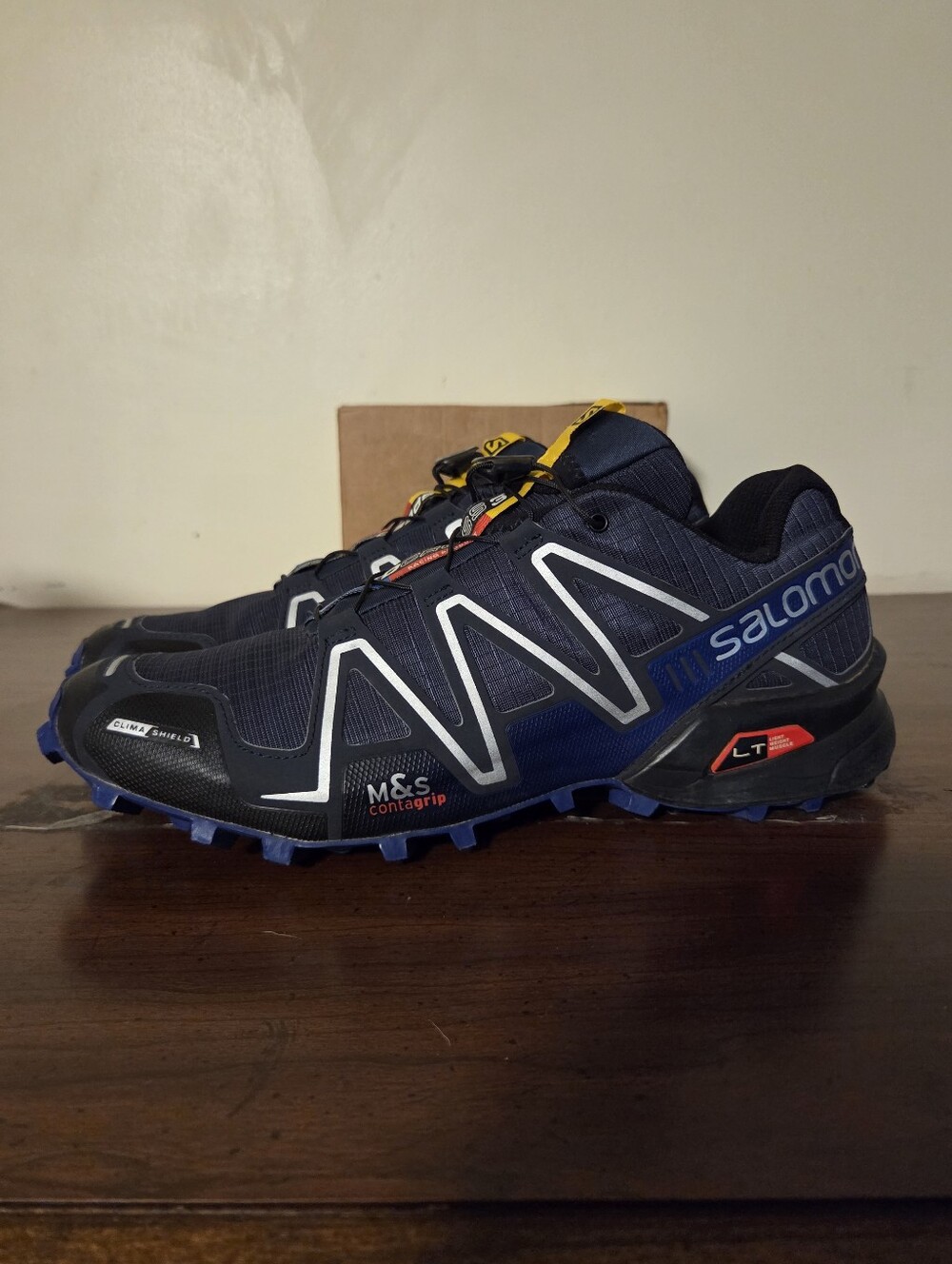 Salomon Speedcross 3 CS Trail Running Shoes Blue Men's Sz 10 EUC